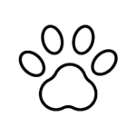 Clip art of a paw print.